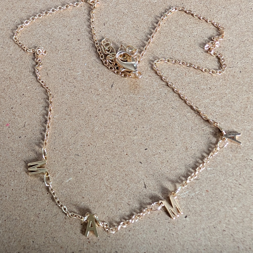 Gold Letter MAMA Stainless Steel Necklace